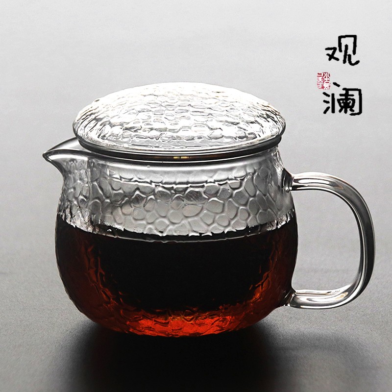 耐热玻璃花茶杯带把冲泡茶器家用带盖小号功夫煮茶壶蜡烛加热底座