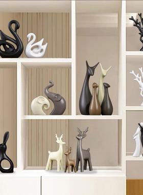 家居摆件玄关客厅电视酒柜工艺装饰品轻奢现代简约北欧鹿创意摆设