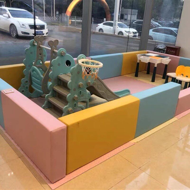 早教幼儿园软包海洋球池儿童室内宝宝围栏软体波波池沙池围挡防撞