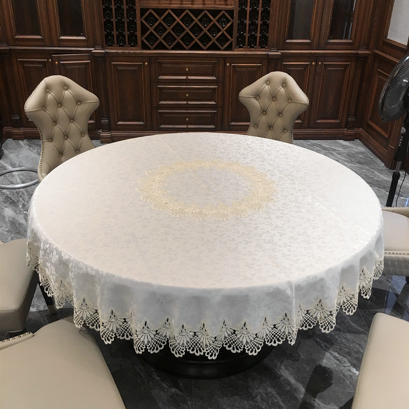 餐桌布圆形大圆桌桌布欧式奢华家用布艺台布现代圆桌布酒店高档