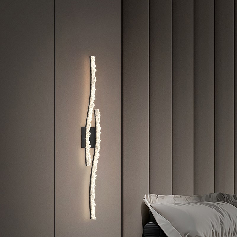 格栅壁灯客厅电视背景墙极简v长条灯卧室床头装饰中山灯具楼梯网