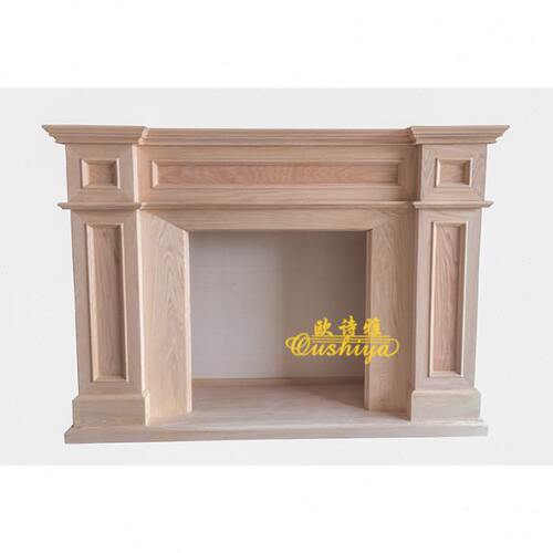 欧式实木壁炉架美式民宿走廊过道玄关简约风格红橡原木壁炉装饰