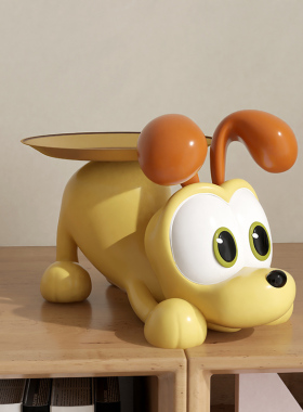 加菲猫周边欧迪客厅桌面玄关钥匙收纳托盘装饰品T搬家开业礼物摆