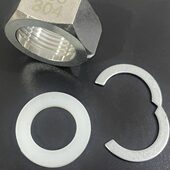 波纹管304不锈钢螺帽 热水器4分进出水管接头六角螺母配垫片螺栓