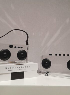 现代创意轻奢透明水晶收音机家居装饰摆件软装饰品水晶工艺品摆设