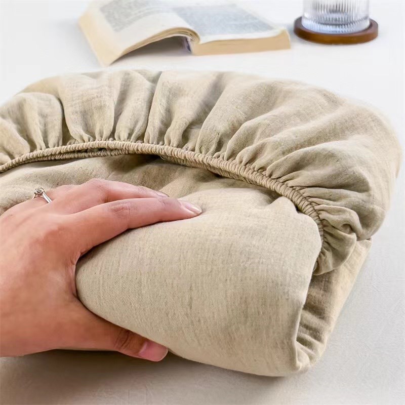 2024新款 加高甄选A类全棉色织提花双层纱单品床笠床罩适合裸睡