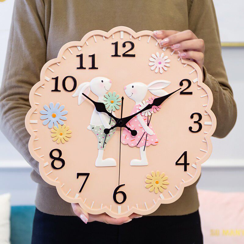 钟表挂钟客厅家用时尚创意个性卡通艺术儿童现代简约可爱时钟挂墙