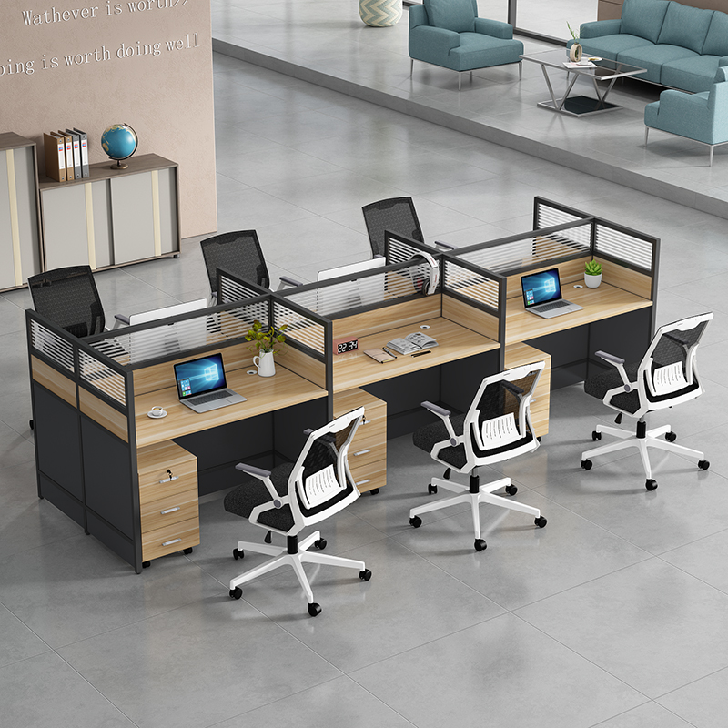 办公桌椅组合职员6人位简约现代办公室隔断单人电脑4人屏风员工位