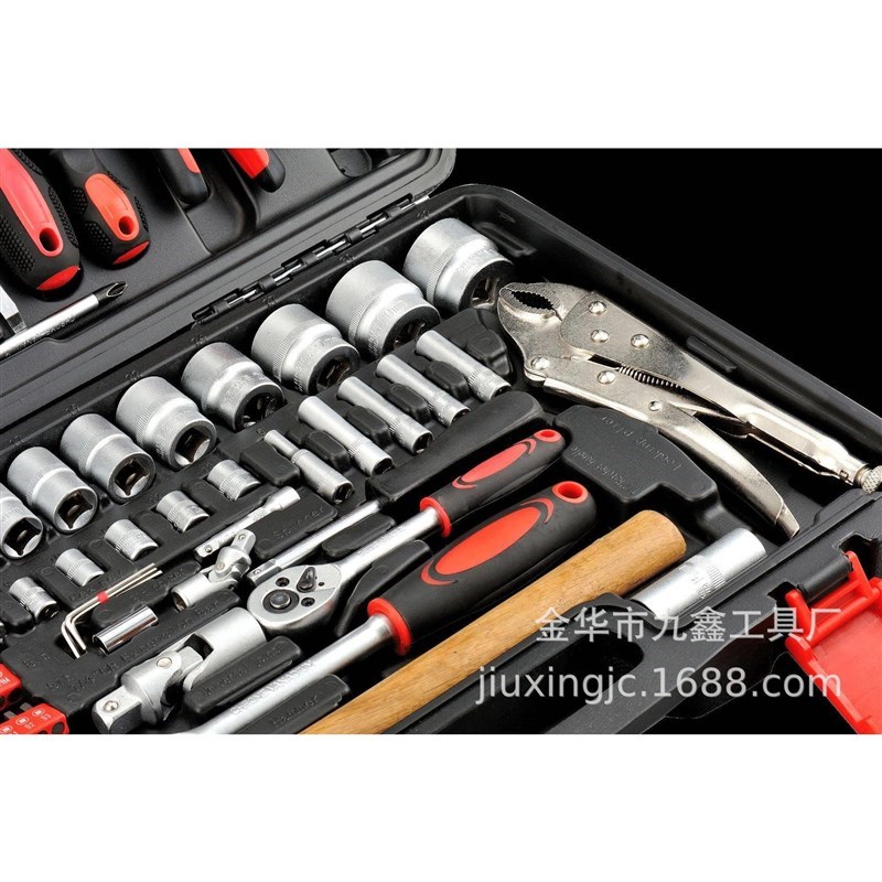热销78件套装工具套筒扳手快速汽修汽车K维修棘轮螺丝刀组合小盒