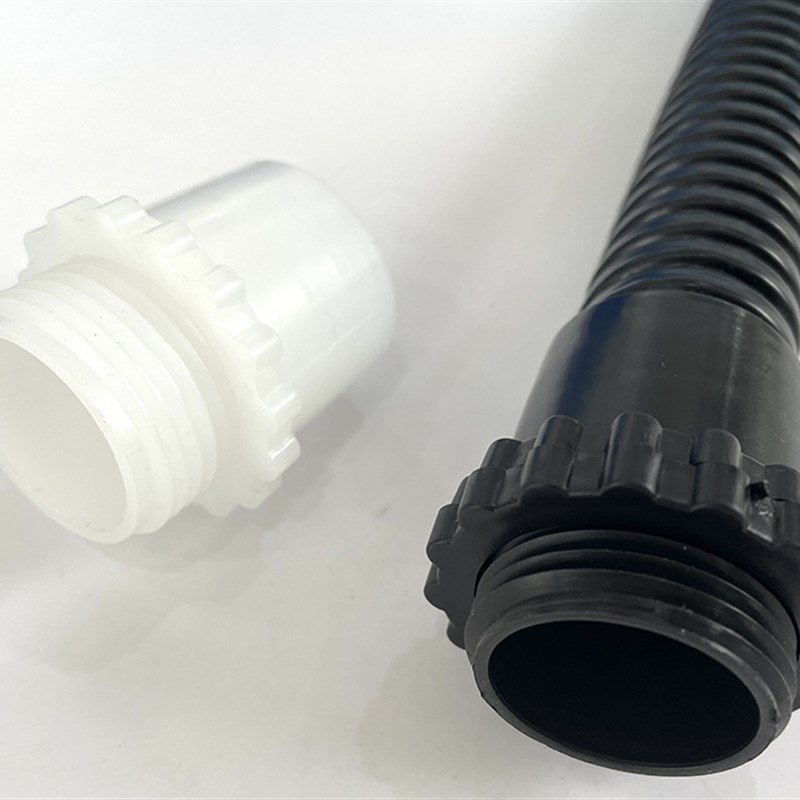 JK尼龙包塑金属软管蛇皮管内牙外牙接头 黑色白色穿线波纹管接头