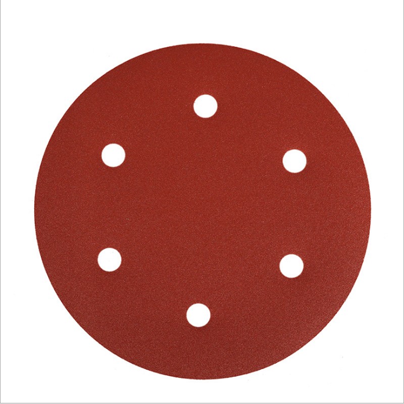 墙面打磨砂纸9寸6孔打磨机专用吸尘自粘圆盘砂纸机抛光植绒砂纸片