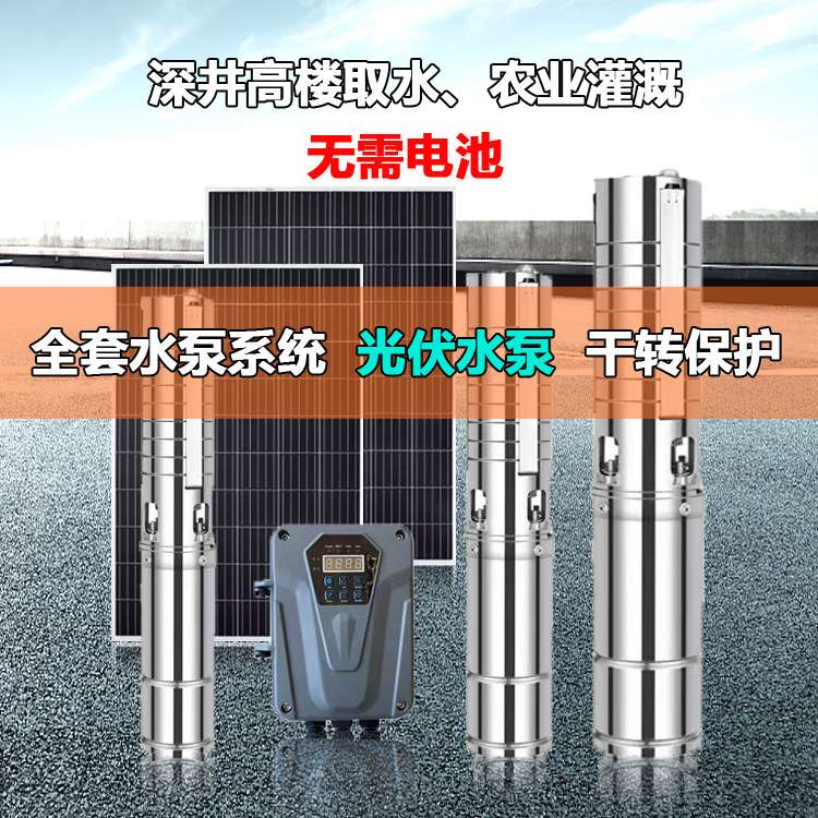 太阳能水泵系统光伏沙漠提手全套抽水泵无需电池600W直流泵