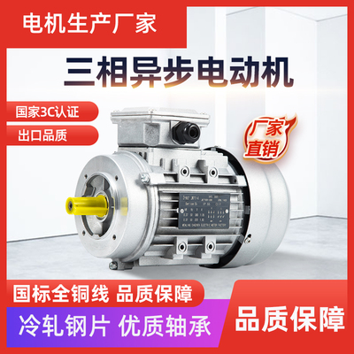 YS铝壳三相异步电机0.37/0.55/0.75/1.1/1.5/2.2KW全铜国标六极