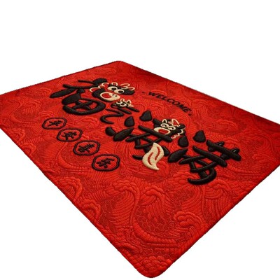 马年红色入户门地垫进门地毯家用玄关防滑脚垫子喜庆新年地毯WK2