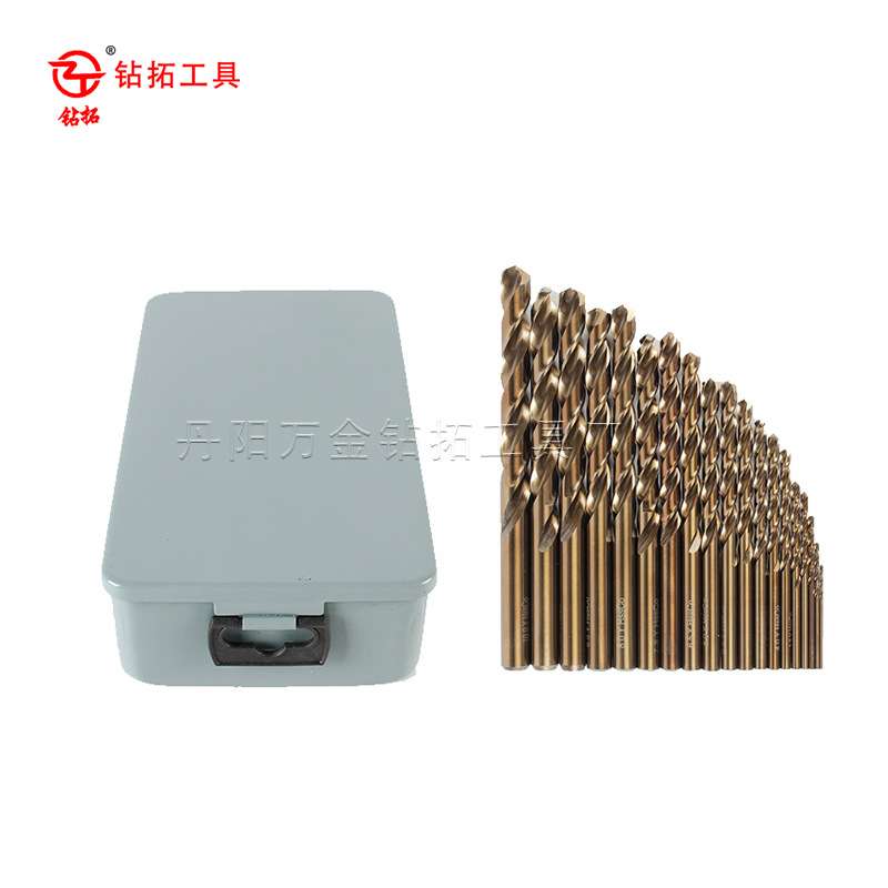 25支套含钴高速钢6542直柄麻花钻组合 25PCS不锈钢专用钻头组套