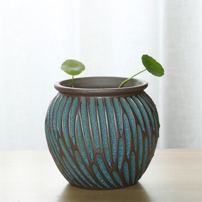 无孔简约铜钱草花盆陶瓷特价清仓家用绿萝碗莲荷花水培容器多肉大