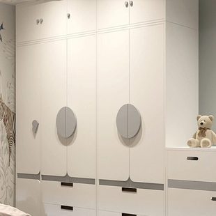 可比熊实木儿童衣柜收纳柜带顶柜简约男女小孩儿童房定制组合衣橱