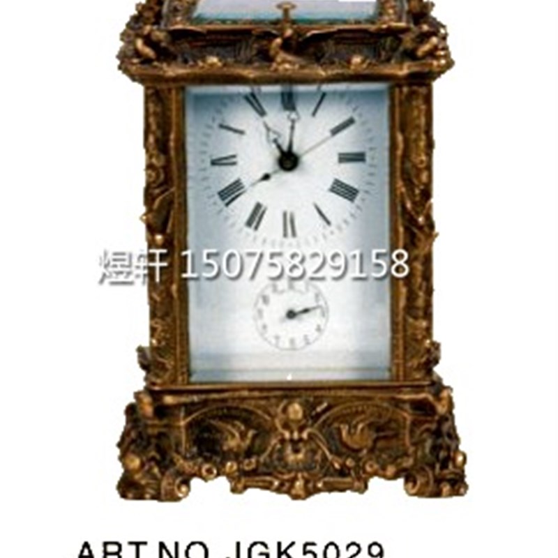 钟表欧式皮套f古典彷古座钟老式上弦闹钟台钟彷古董把玩钟表