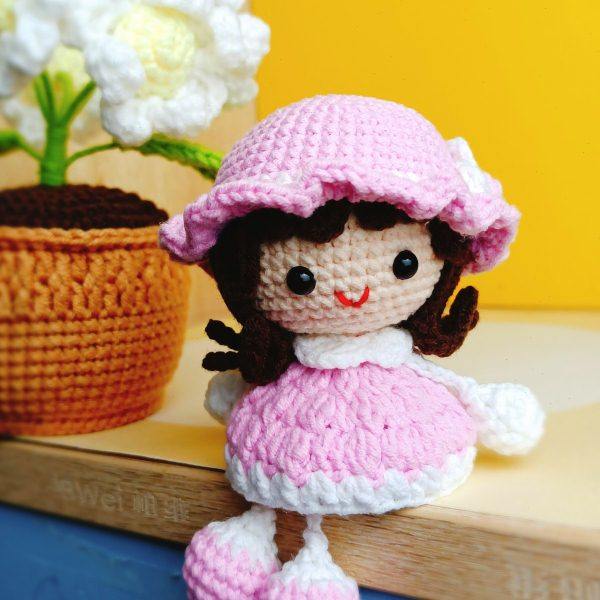 可爱玩偶女孩纯手工钩织摆件棉花吊脚娃娃创意生日礼物定制成品,节庆用品/礼品,创意玩偶,淘宝优惠券,粉丝福利购,淘宝优惠卷