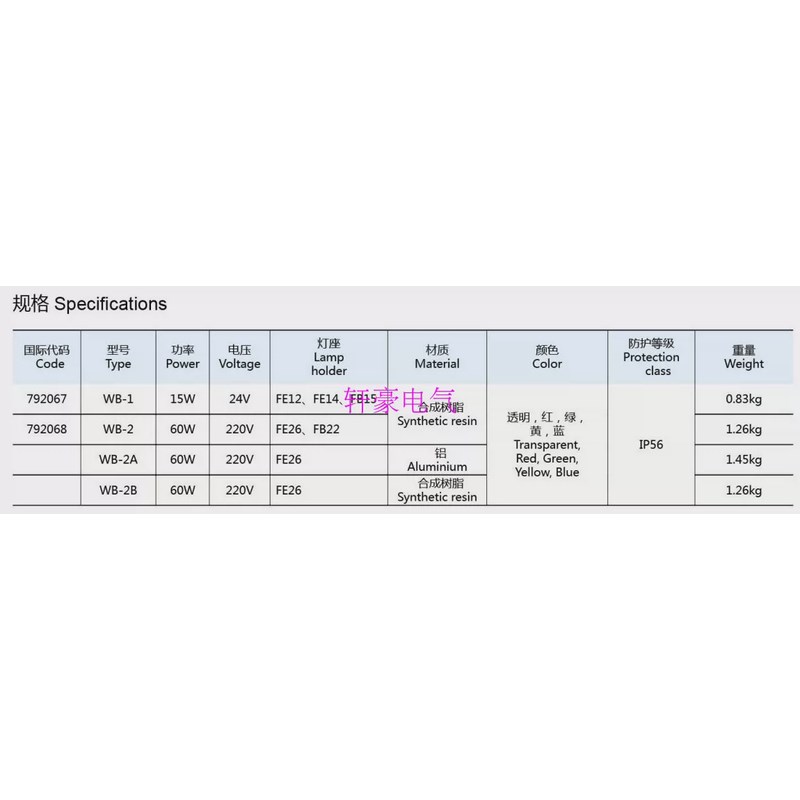 船用灯具 干货仓壁灯 WB-2B船用壁灯 60JW壁灯 220V露天甲板壁灯