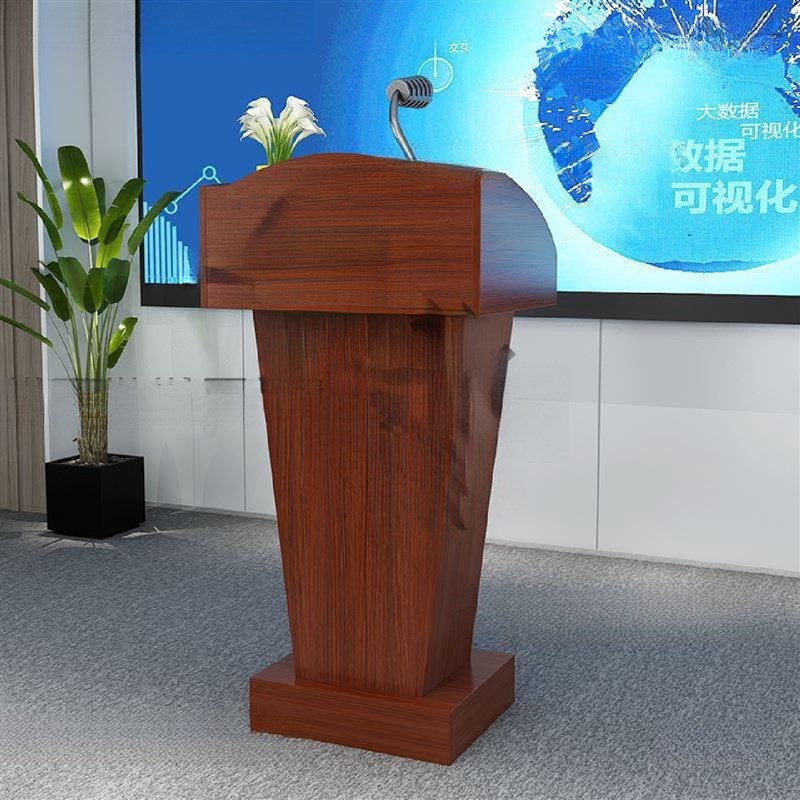 讲台培训班用课桌柜多媒w体教室地台演讲台移动实木迎宾台