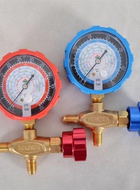 鸿森空调高低压表加液表单表R12R22R134等雪种压力表加氟表