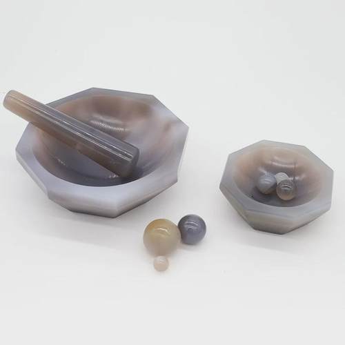 钰祥源天然玛瑙研钵乳钵实验室研磨碾磨杵棒内径6080100120150mm