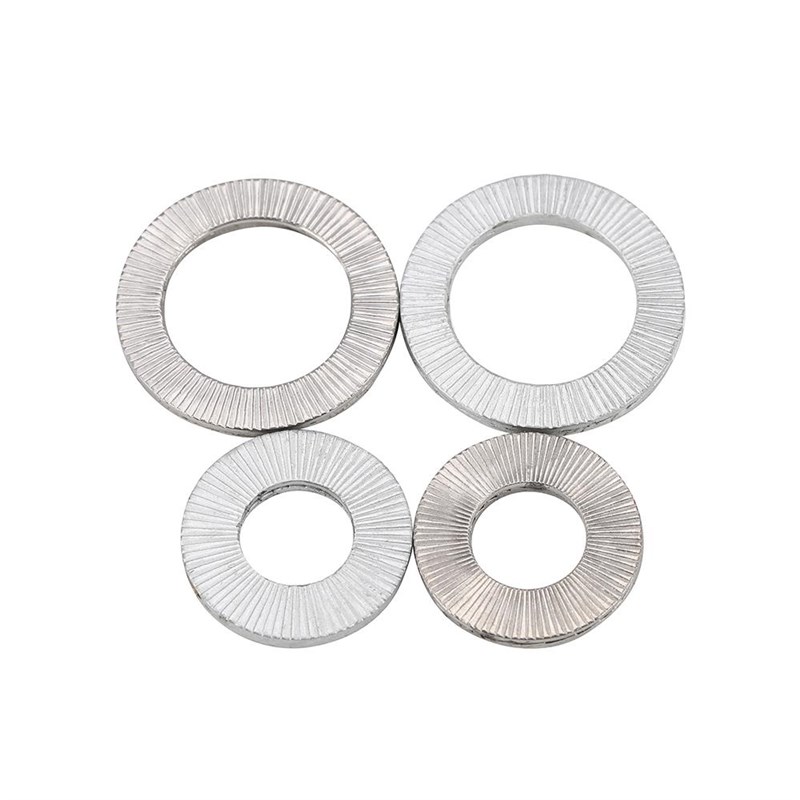 304/316不锈钢双叠自锁防松垫圈咬合式带齿J防滑锁紧垫片DIN25201