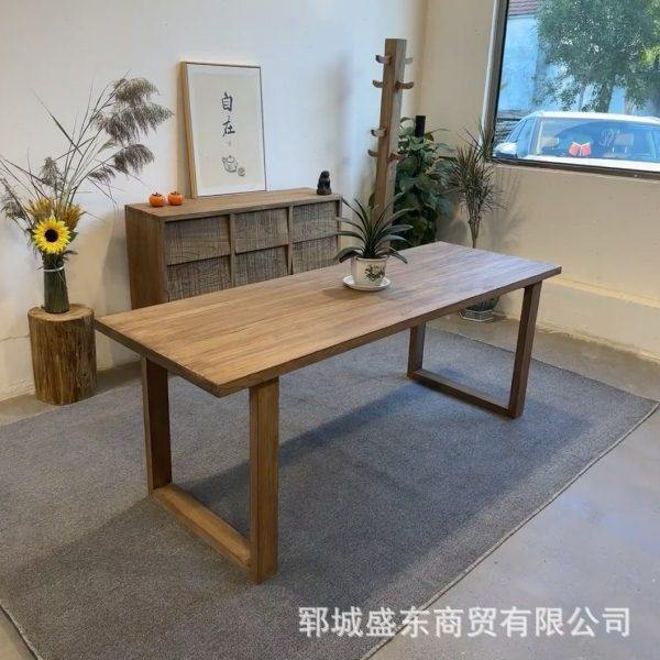 新中式老榆木茶桌公室长方形公桌实木多人位会议桌学习桌椅,商业/办公家具,茶台/茶桌,淘宝优惠券,粉丝福利购,淘宝优惠卷