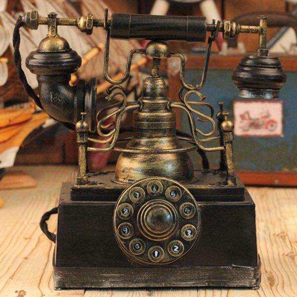 复古电话模型摆件酒吧橱窗陈列品影楼摄影道具家居软装饰摆设
