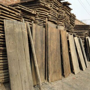 老榆木风化板老式旧门板定制复古酒店民宿家具护墙板茶台楼梯踏步