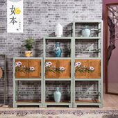 新中式 家具香樟木博古架多宝塔置物架古董架展示架花架花几书架