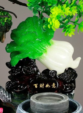 假山循环流水摆件鱼缸小型喷泉造景客厅桌面装饰生财开业礼品水景