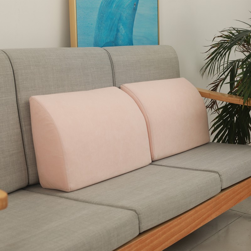 沙发靠枕靠背垫客厅卧室长方形纯色久坐支撑护腰硬海绵腰枕腰靠垫