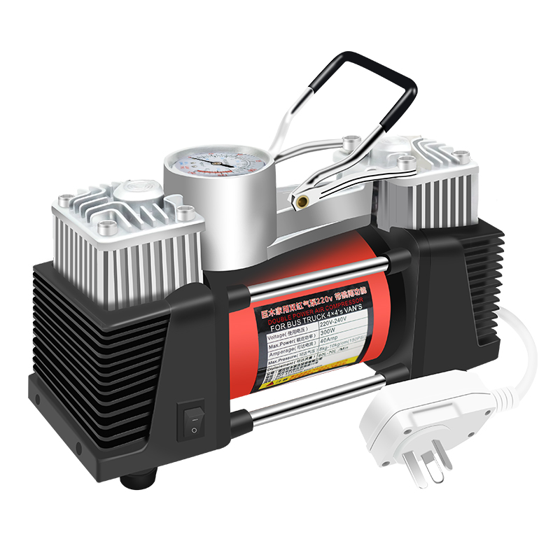 220V充气泵家用双缸打气泵小型电动高压冲气便携式汽车轮胎打气筒