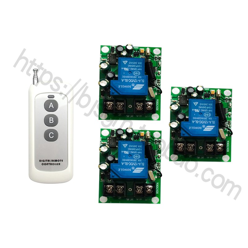 一拖三路无线遥控开关DC24V36V48V110V220V 灯具门禁电机水泵