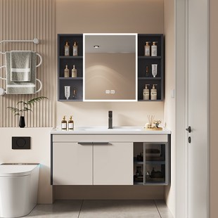 太空铝浴室柜组合卫生间一体陶瓷洗脸盆柜洗漱台盆洗手池智能镜柜