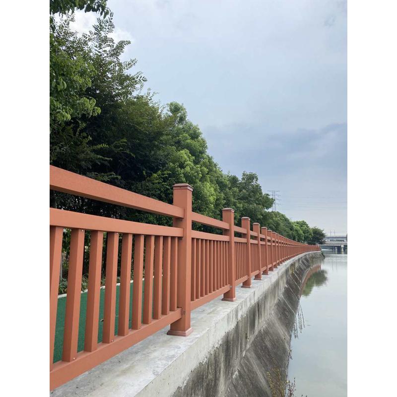 浙江塑木栏杆景区地板护栏施工河E道塑木园林绿化防腐木户外塑木