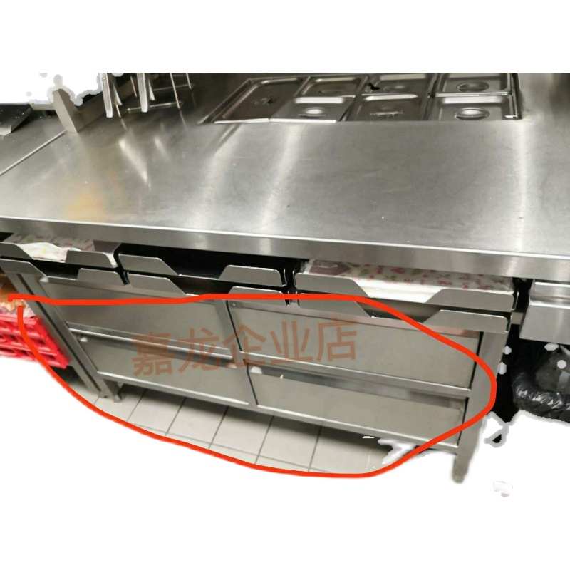 餐厅不锈钢器具二合一工作台抽屉定位小件