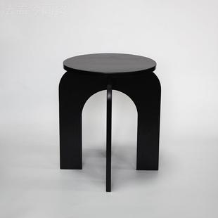 中古风实木圆形凳矮民宿咖小户型厅RLR家用圆凳阳台啡店客创意小