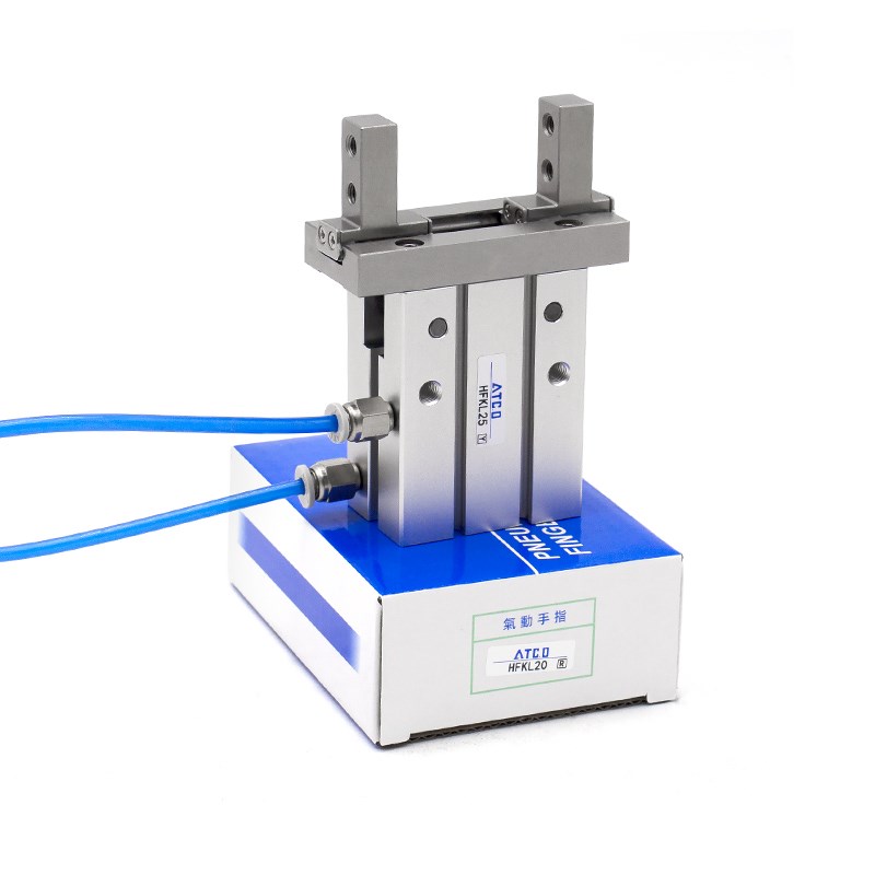 气动手指气缸夹加长导轨HFKL10/16/20平行气缸夹爪HFKL25气爪夹爪