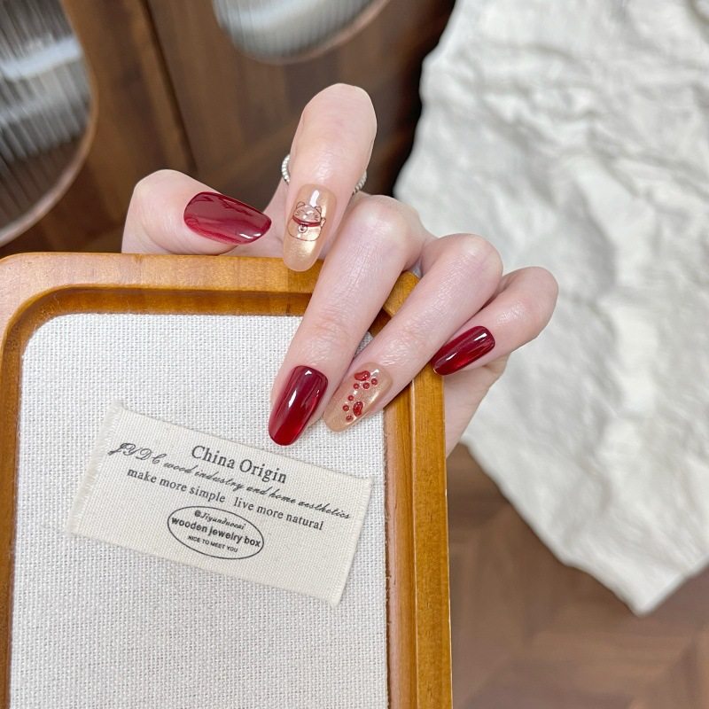 梵甲优品C481新年招财猫椭圆战甲可拆卸预制穿戴甲 10片装,彩妆/香水/美妆工具,穿戴甲/甲片,淘宝优惠券,粉丝福利购,淘宝优惠卷