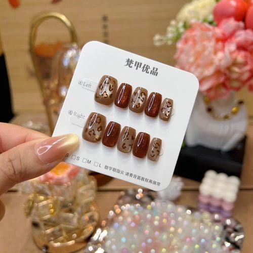 梵甲优品C438焦糖咖色豹纹猫眼