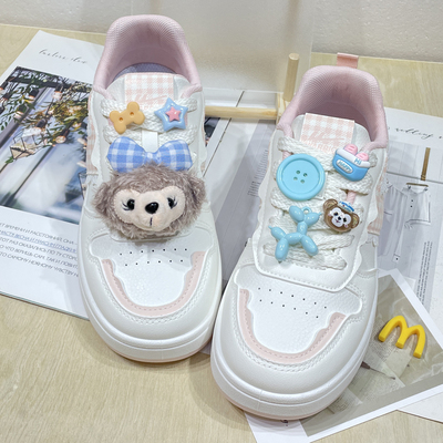 可爱卡通小熊鞋带扣适配运动鞋