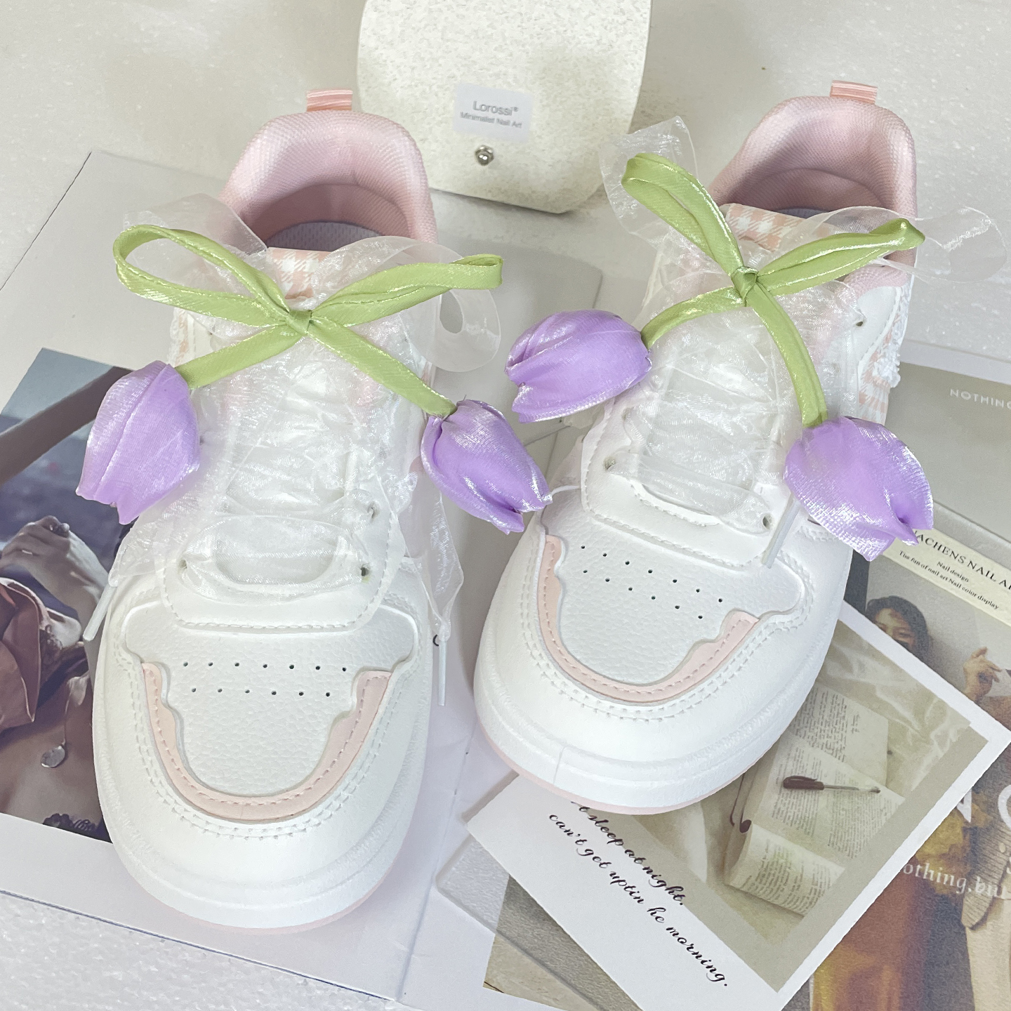 diy装饰德训鞋配饰芭蕾风郁金香