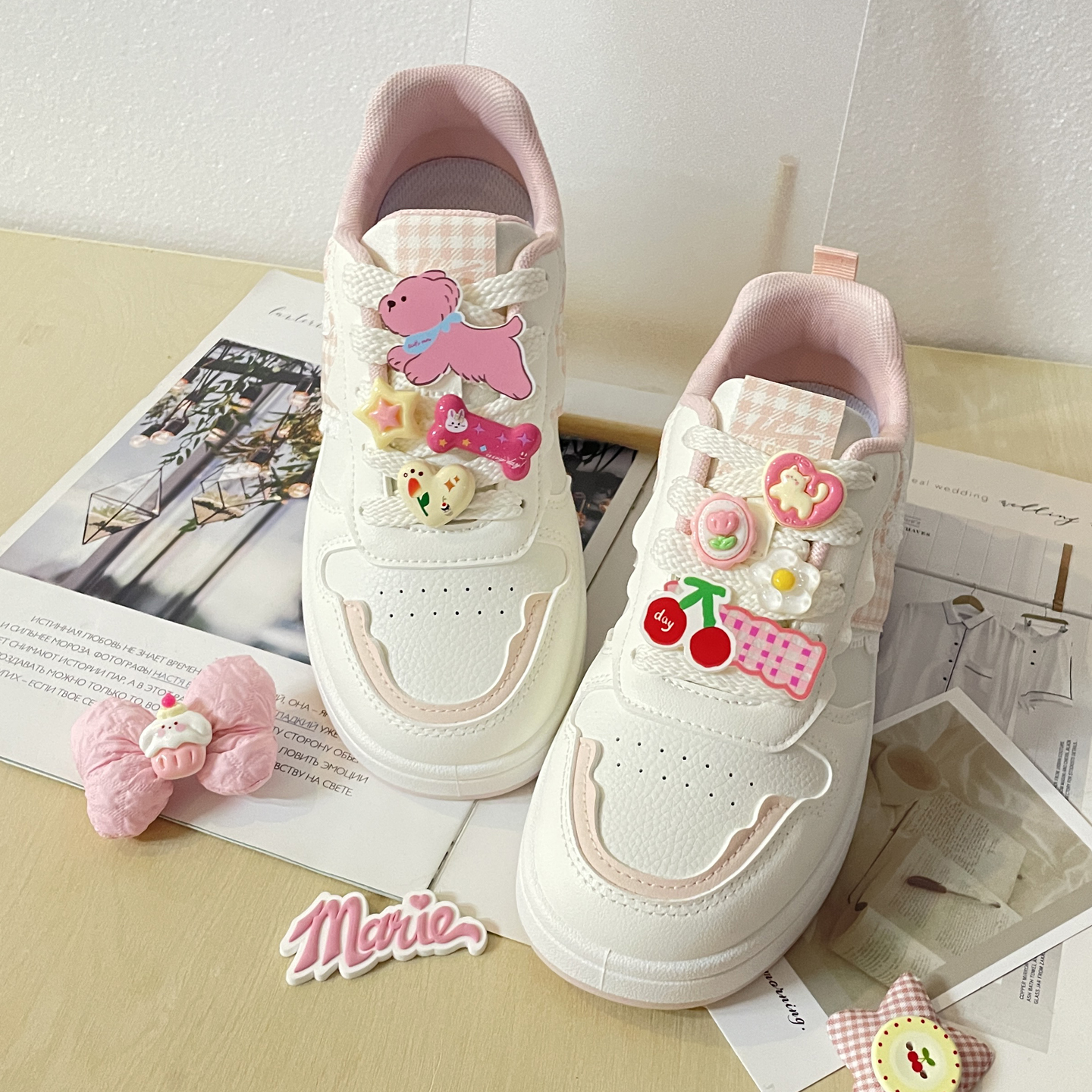 小狗樱桃可爱鞋扣运动鞋小众时尚百搭鞋花鞋子挂件鞋带扣鞋饰配饰