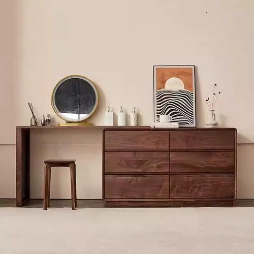 三马家具“暮云柜”北美黑胡桃木斗柜梳妆台储物床尾化妆桌收纳柜