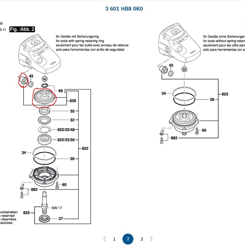 GWS2000伞形齿轮组1619P02775
