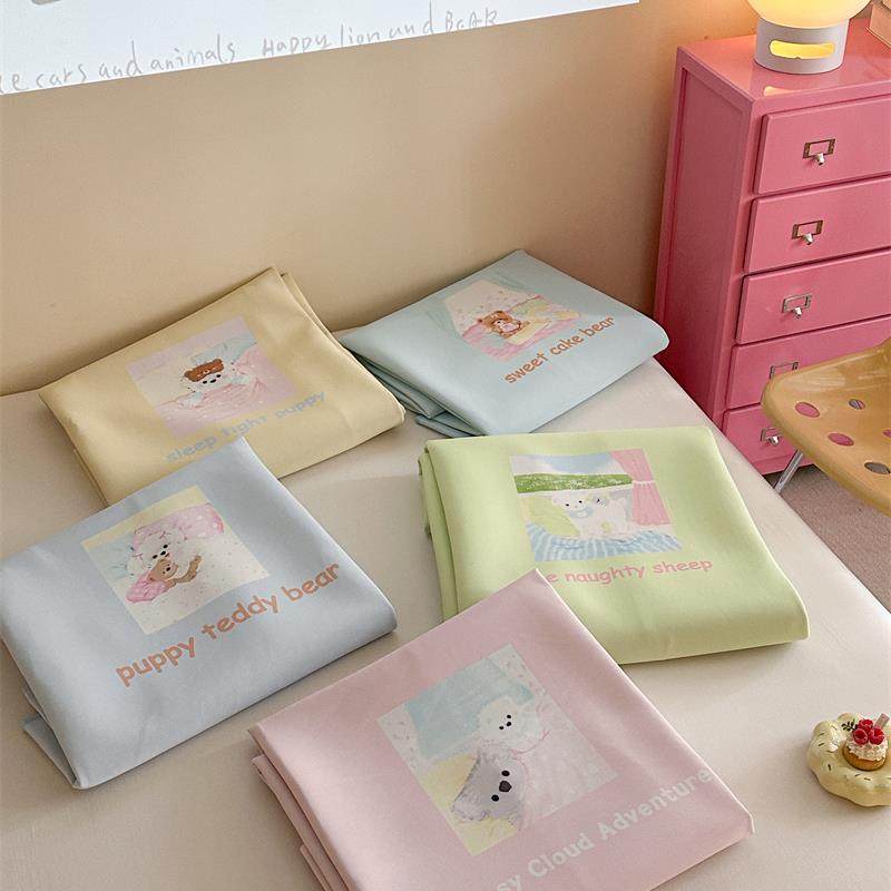 梨梦 ins可爱卡通冰丝凉席三件凉感少女心夏季单人学生宿舍床笠款