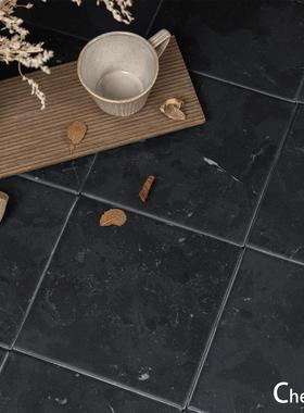 诧寂风哑光少林黑灰色莱姆石材方砖防滑地砖地铺石民宿别墅酒店